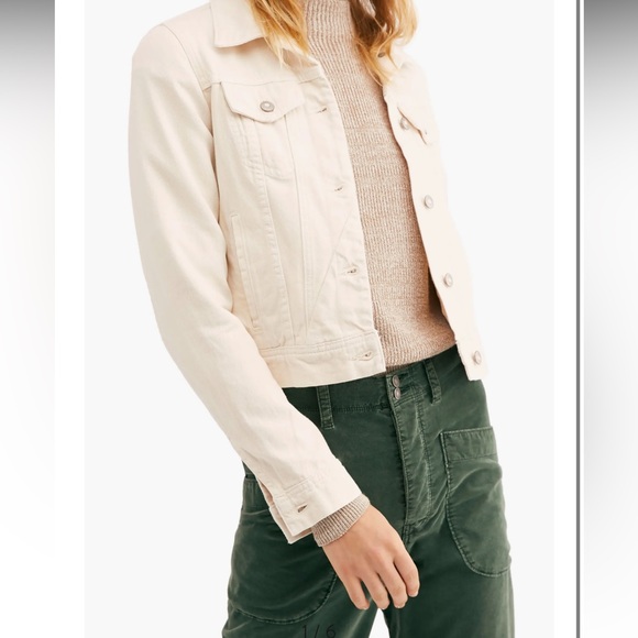 Free People Jackets & Blazers - Free People Rumors Denim Cream Jean Jacket